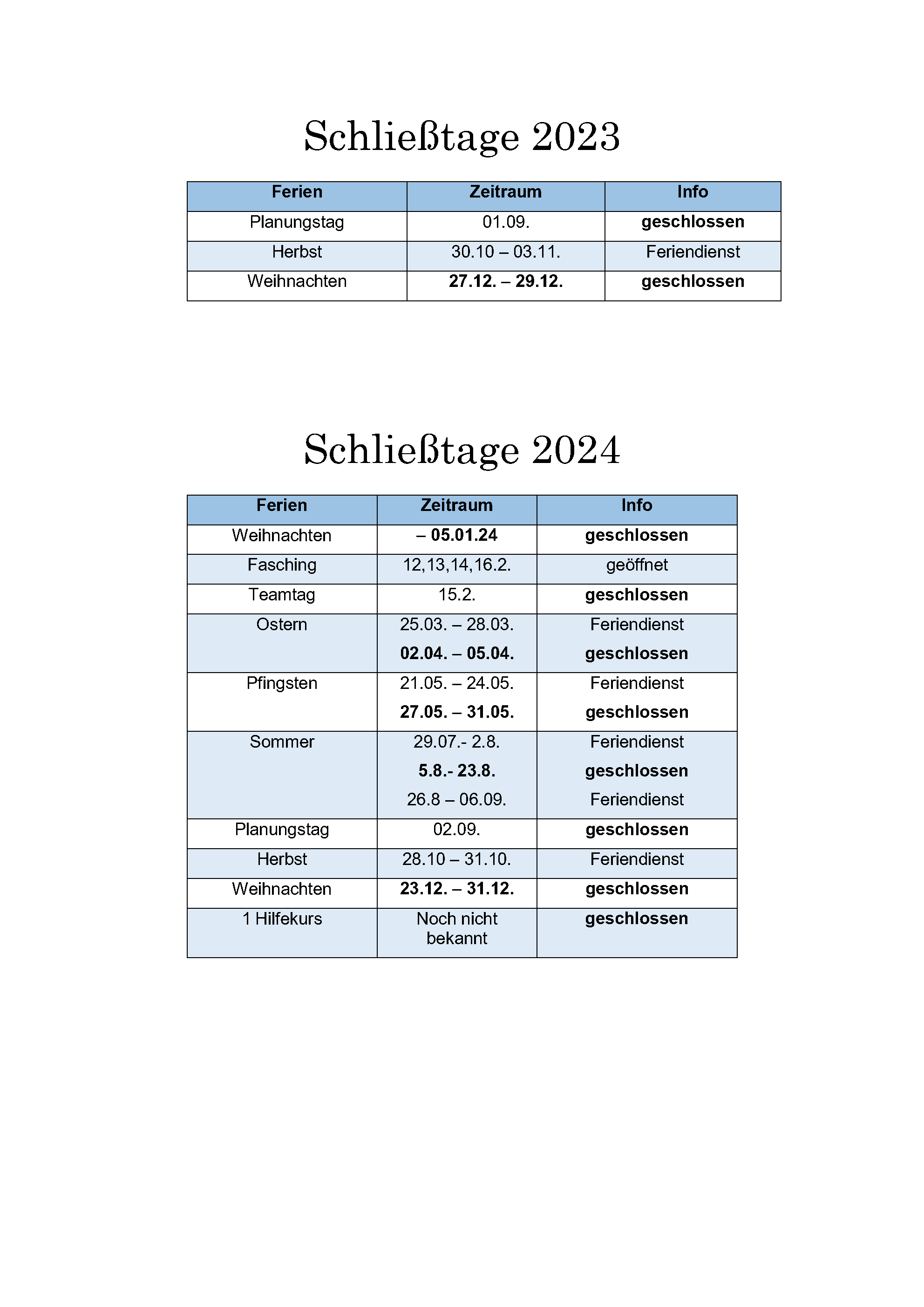 Schließtage 2023 2024 Leider haben wir keinen Alternativtext zu diesem Bild. Wir arbeiten daran und bitten um Ihr Verständnis.