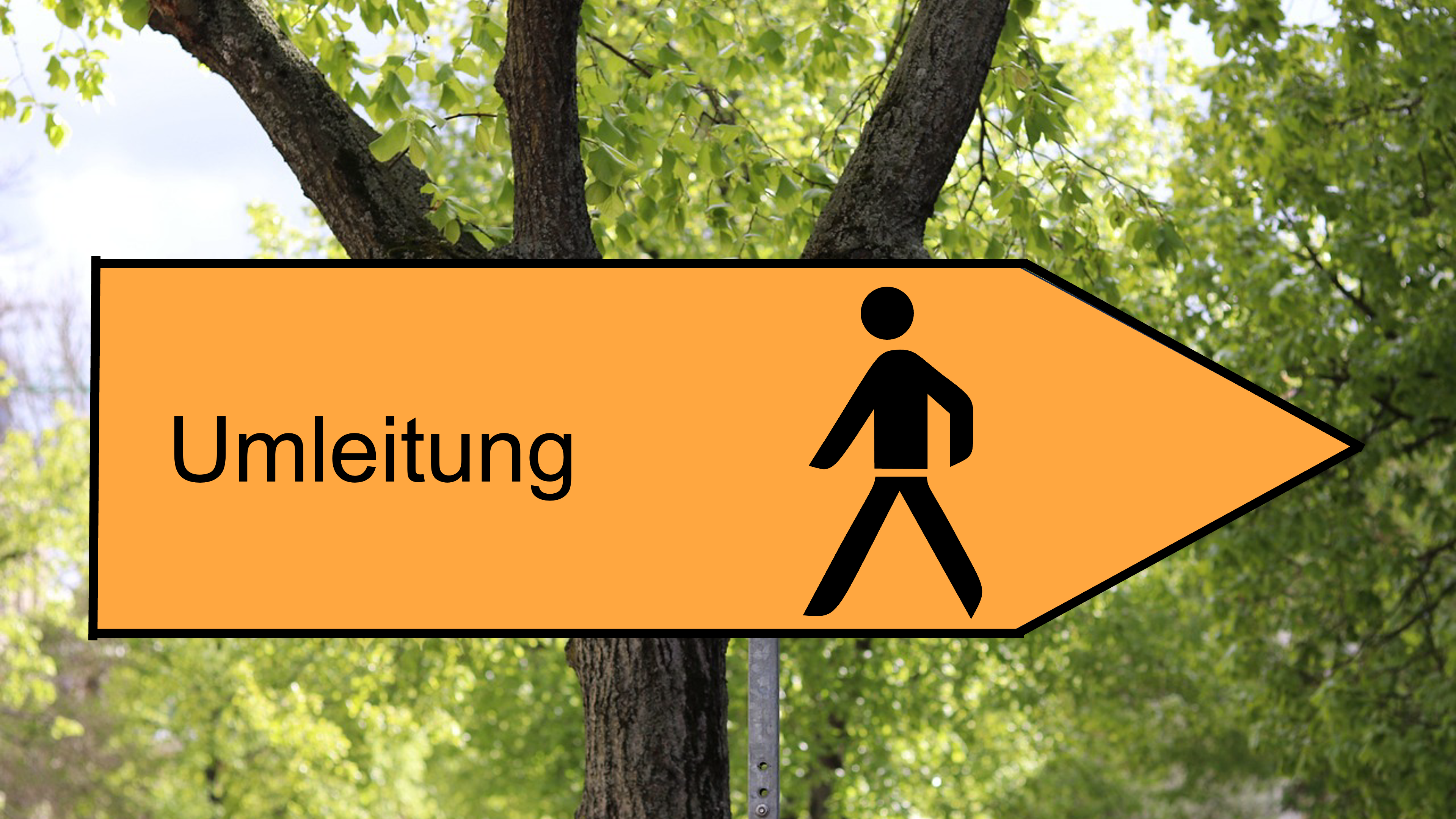 Vorübergehende Umleitung des Fußgängerverkehrs in Unterzeitlbach
