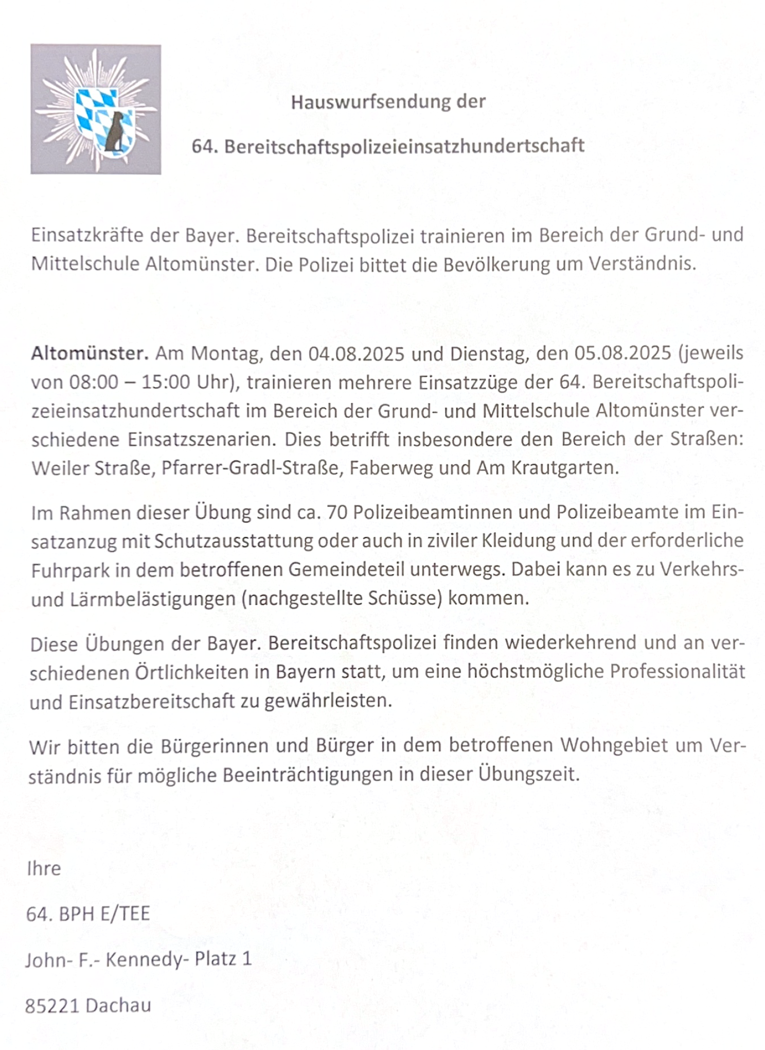 Polizeieinsatzübung 2025.png Leider haben wir keinen Alternativtext zu diesem Bild. Wir arbeiten daran und bitten um Ihr Verständnis.